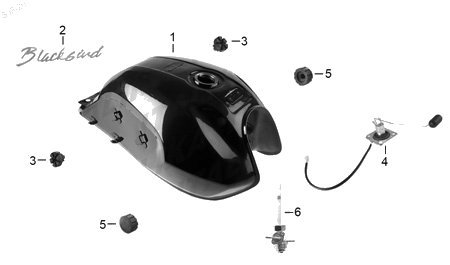 Diagrama Tanque de Combustible Italika BLACKBIRD 2023