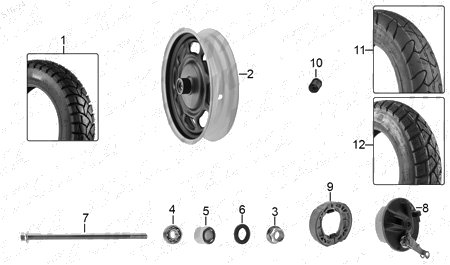 Diagrama Rueda Delantera Italika D125 2025