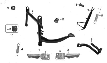 Diagrama Pedales y Posapiés Italika D150 2026