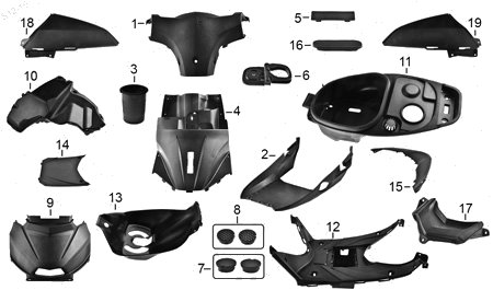 Diagrama Plásticos Italika D150 2026