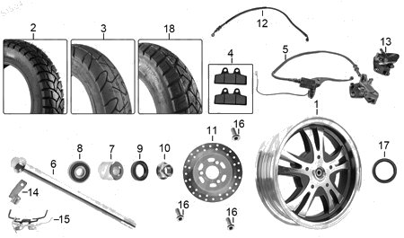 Diagrama Rueda Delantera Italika D150 2026