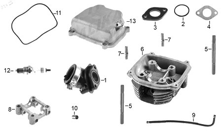 Diagrama Cabeza de Cilindro para moto Italika D150 2027 — refacciones compatibles