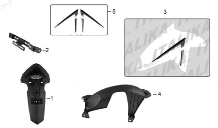 Diagrama Salpicaderas para moto Italika D150 2027 — refacciones compatibles