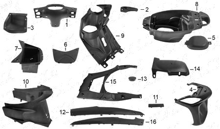 Diagrama Plásticos Italika D150LT 2026