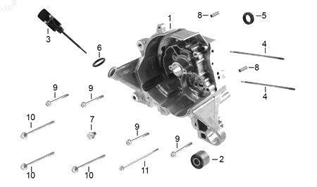 Diagrama Cubierta derecha carter — Tornillo M6X30 para moto Hero HUNK 160 R HUNK 190 R HUNK XTREME 160 R 2021-2027