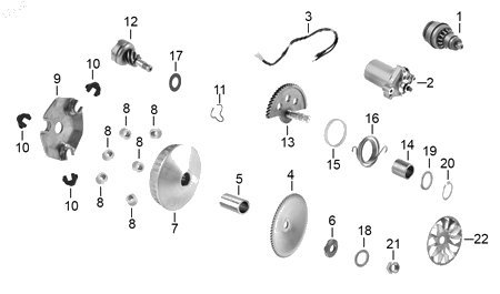 Diagrama Arranque — Cable Motor Arranque para moto Hero DASH 125 2022-2027