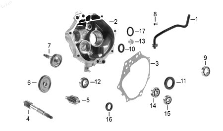 Diagrama Transmisión — Empaque Caja Transmision para moto Hero DASH 125 2022-2027