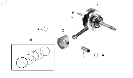 Diagrama Cigüeñal — Conjunto Cigüenal para moto Hero DASH 125 2022