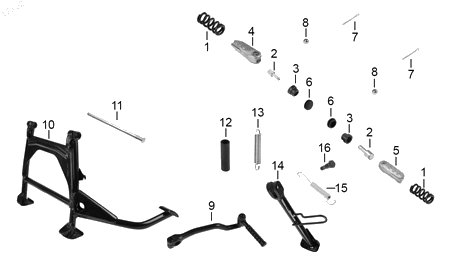 Diagrama Pedales y posapies — Posapie Izq para moto Hero DASH 125 2022-2027
