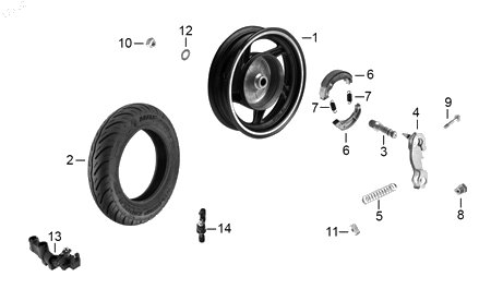 Diagrama Rueda trasera — Buje Varilla Freno para moto Hero DASH 125 ECO 150 CARGO IGNITOR 125 2022-2027