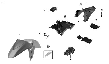 Diagrama Salpicaderas — Cubierta Elemento Filtrante para moto Hero DASH 125 2022-2027