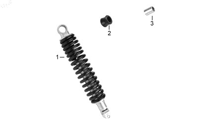 Diagrama Amortiguación trasera y suspensión — Buje Goma Amortiguador Tras para moto Hero DASH 125 XOOM 110 2022-2027