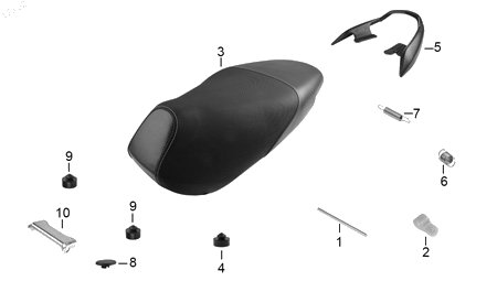 Diagrama Asientos y parrillas — Varilla Asiento para moto Hero DASH 125 2022-2027