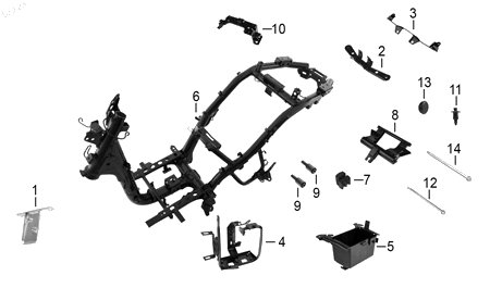 Diagrama Cuadro — Soporte Placa para moto Hero DASH 125 HUNK 190 R HUNK 160 R 2022-2027