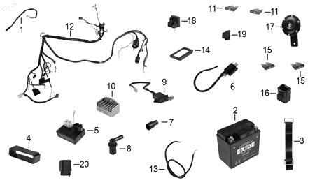 Diagrama Eléctrico — Interruptor Freno Del para moto Hero DASH 125 XOOM 110 2022-2027