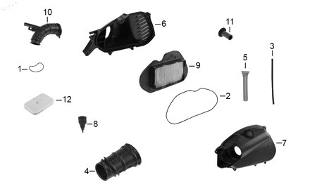 Diagrama Filtro de aire y sistema de enfriamiento — Abrazadera Filtro Aire para moto Hero DASH 125 2023-2027
