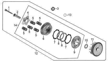 Diagrama Sistema de Embrague Italika DM125 2018