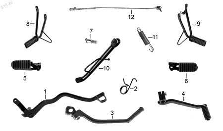Diagrama Pedales y Posapiés Italika DM150 2026