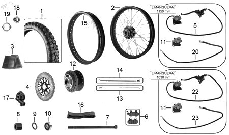 Diagrama Rueda Delantera Italika DM150 2026