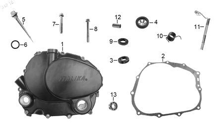 Diagrama Cubierta Derecha Cárter Italika DM150 SPORT 2020