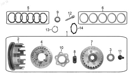 Diagrama Sistema de Embrague Italika DM150 SPORT 2020