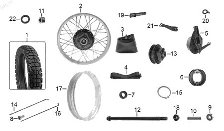 Diagrama Rueda Trasera Italika DM200 SPORT 2020