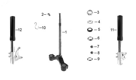 Diagrama Amortiguación Delantera y Dirección Italika DRAG STR 180 2026