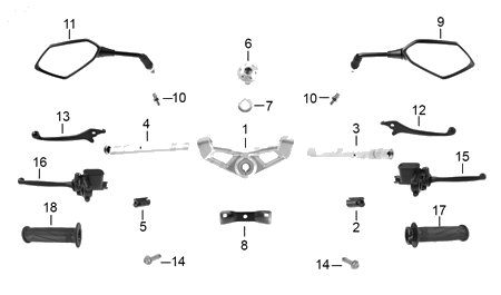 Diagrama Manubrio Italika DRAG STR 180 2026