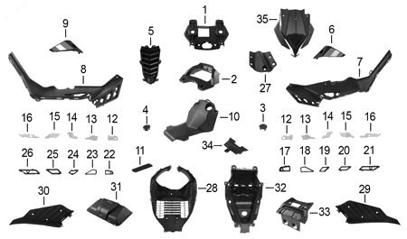 Diagrama Plásticos Italika DRAG STR 180 2026