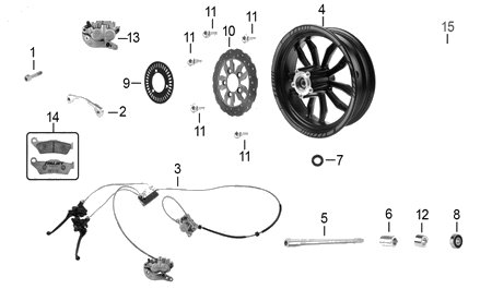Diagrama Rueda Delantera Italika DRAG STR 180 2026