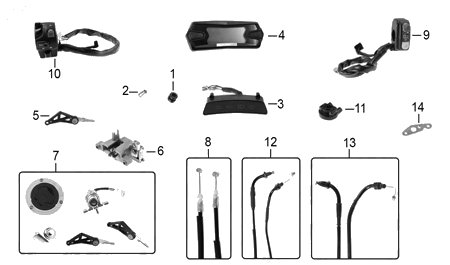 Diagrama Controles y Mandos Italika DRAG STR 180 2026