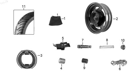 Diagrama Rueda Trasera para moto Italika DS150G 2023 — refacciones compatibles