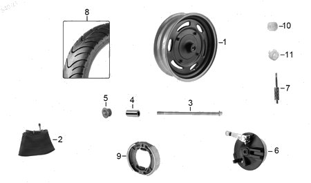 Diagrama Rueda Delantera Italika DS150 2024
