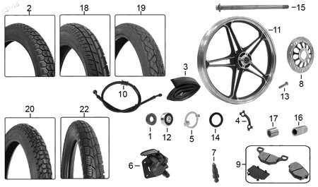 Diagrama Rueda Delantera Italika DT125 2016