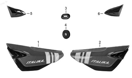 Diagrama Plásticos de Color Italika DT125 SPORT 2017