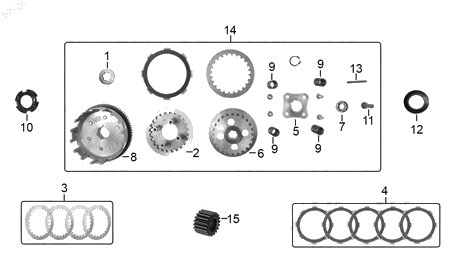 Diagrama Sistema de Embrague Italika DT150 2021