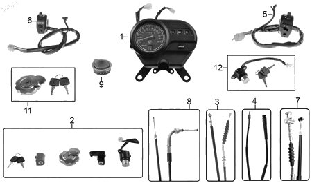 Diagrama Controles y Mandos Italika DT150 2021