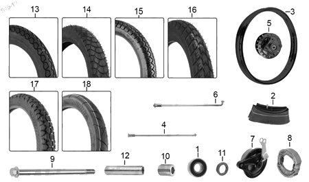 Diagrama Rueda Trasera Italika FT125 DELIVERY 2016
