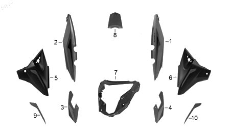 Diagrama Plásticos de Color Italika DT150 SPORT 2020