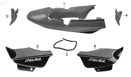 Diagrama Plásticos de Color Italika DT150 SPORT 2017