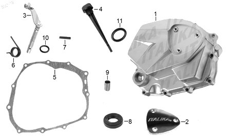 Diagrama Cubierta Derecha Cárter Italika DT150 SPORT II 2017