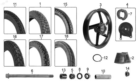 Diagrama Rueda Trasera Italika DT150 SPORT II 2017