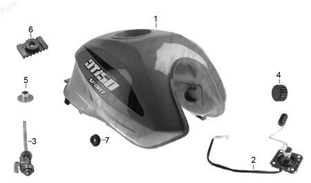 Diagrama Tanque de Combustible Italika DT150 SPORT II 2017