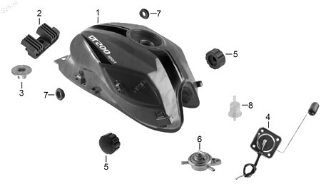 Diagrama Tanque de Combustible Italika DT200 SPORT 2017