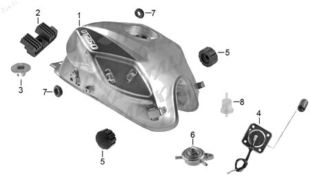 Diagrama Tanque de Combustible Italika DT250 SPORT 2020