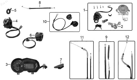 Diagrama Controles y Mandos Italika DT250 SPORT 2020