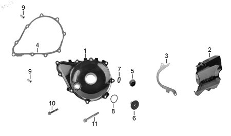 Diagrama Cubierta izquerda carter — Cubierta Carter Izq para moto Hero ECO 150 CARGO ECO 150 MAX ECO 150 TR 2022-2026