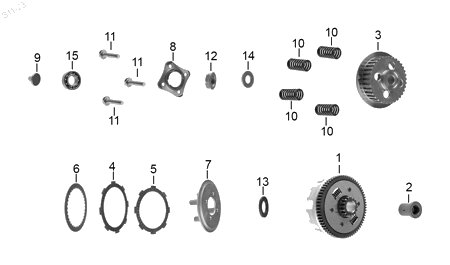 Diagrama Sistema de embrague — Tambor Embrague para moto Hero ECO 150 CARGO HUNK 150 HUNK 190 R 2022-2026