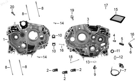 Diagrama Carter — Sello Aceite para moto Hero ECO 150 CARGO HUNK 160 R HUNK 150 2021-2027