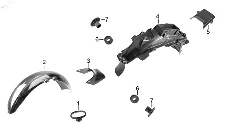 Diagrama Salpicaderas — Lodera Salpicadera Del para moto Hero ECO 150 CARGO 2022-2026